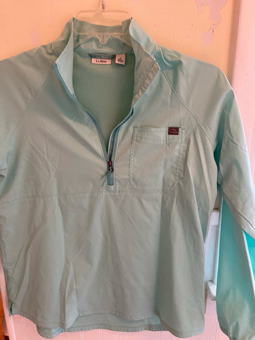 L.L. Bean Mint Green Quarter-Zip Pullover